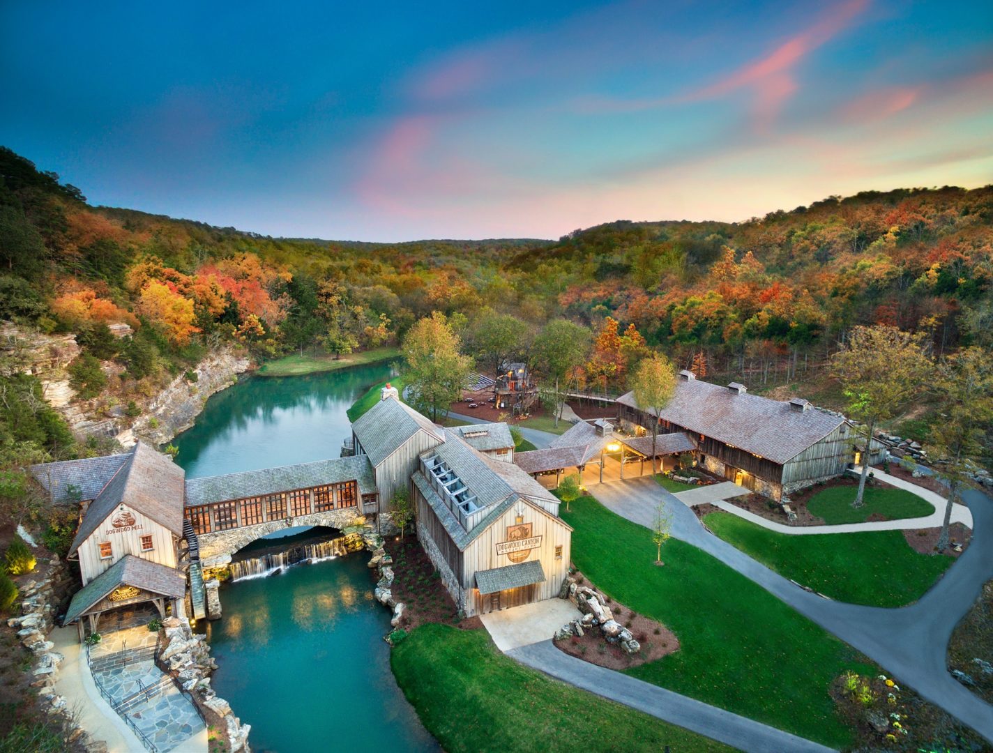 Dogwood Canyon Mill Autumn Aerial resize IBCCES