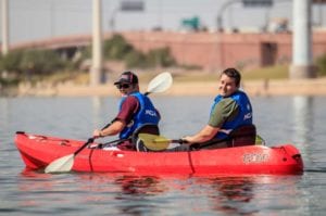 Arizona Disabled Sports kayaking pair