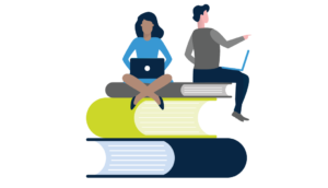 Web_Access_telepractice Online certification for Telepractice - vector 2 people on computers