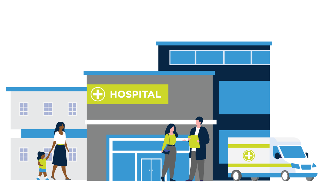 people coming up to the hospital