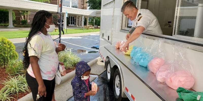 Fayetteville officer in a cotton candy truck