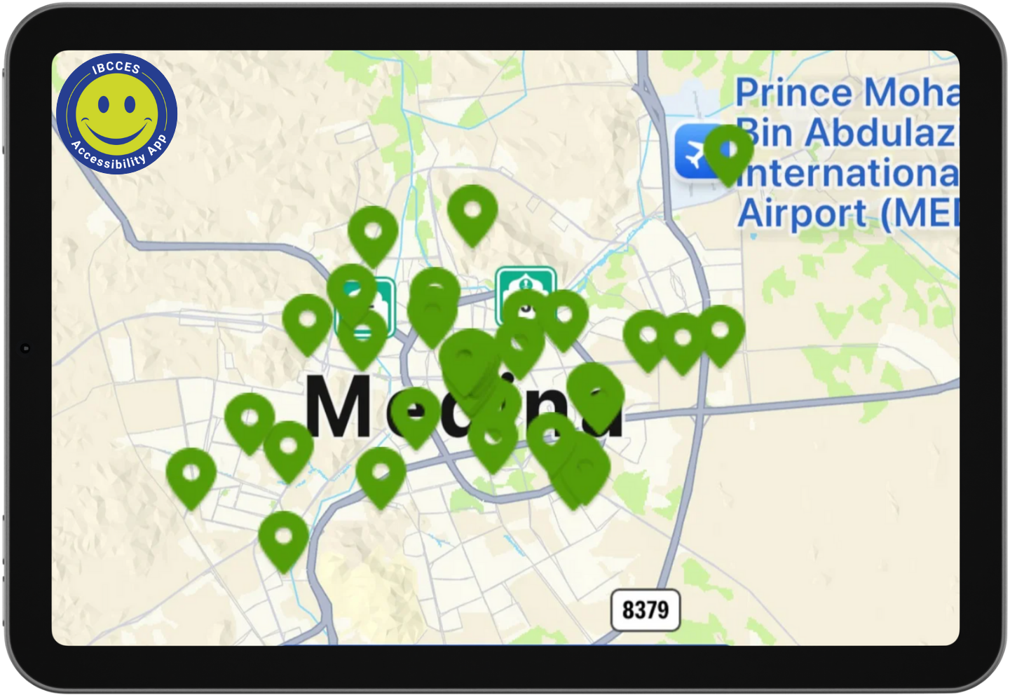 Map of accessible locations in Medina