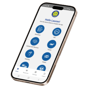 Cell phone with Accessibility App displayed