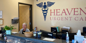 Front desk of Heavens Urgent Care facility.