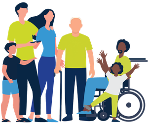 vector style image of a diverse group of people
