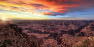 Sunset view of the grand canyon
